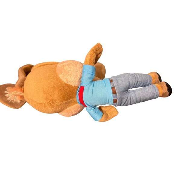 Jasper Jowls Dog Plush Chuck E Cheese Cowboy J Belt Buckle Sewn Eye Big Head 10" - Picture 4 of 4